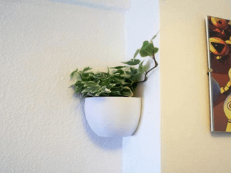 墙角壁挂花盆